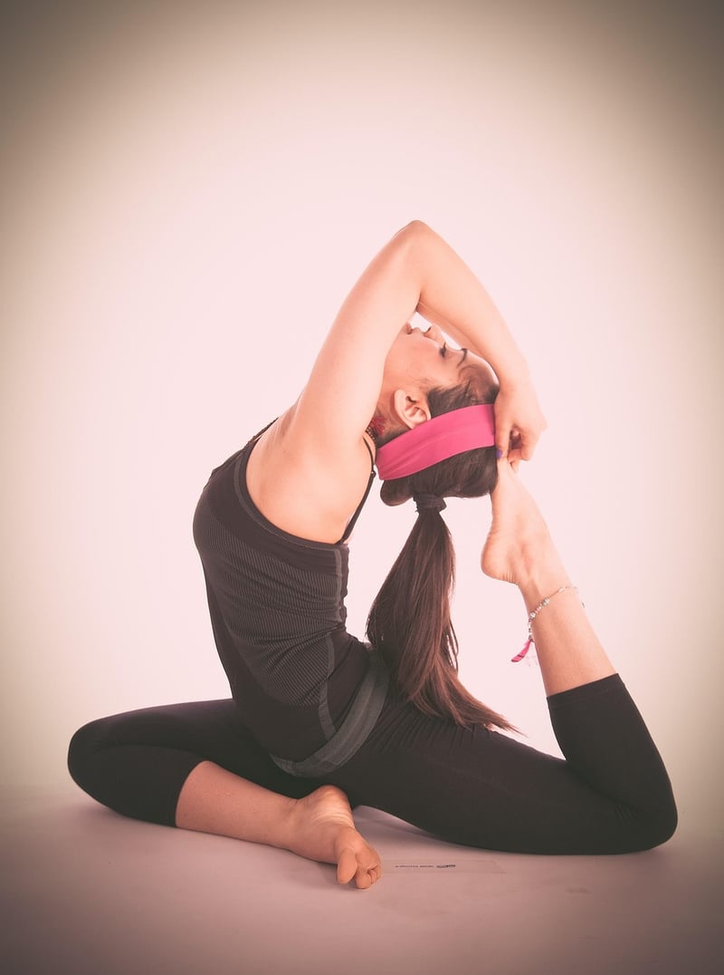 Woman practicing breathing exercise